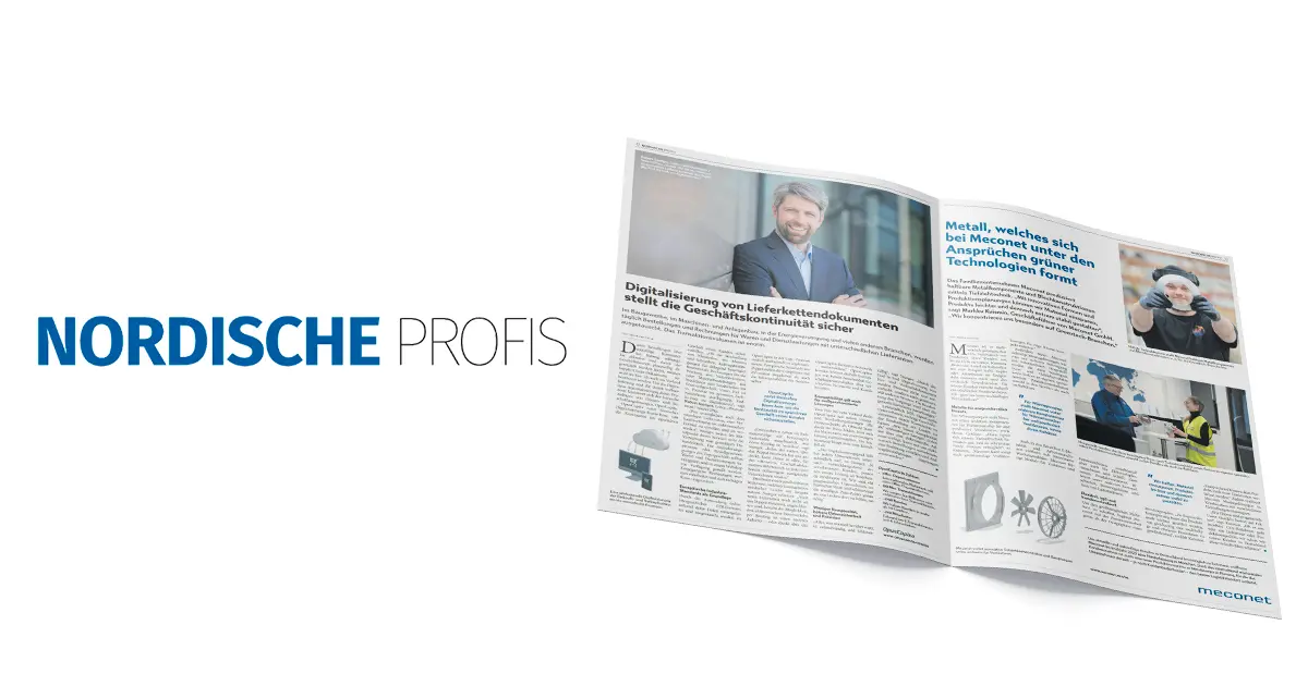 Meconets Greentech-Lösungen wurden in der „Nordische Profis 2023“ – Beilage des Handelsblatts präsentiert
